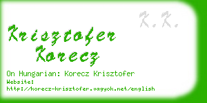 krisztofer korecz business card